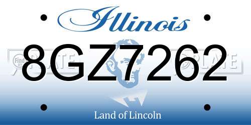 8GZ7262 Illinois License Plate