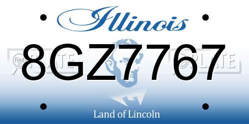 8GZ7767 Illinois License Plate