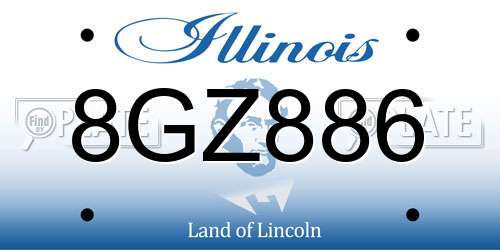 8GZ886 Illinois License Plate
