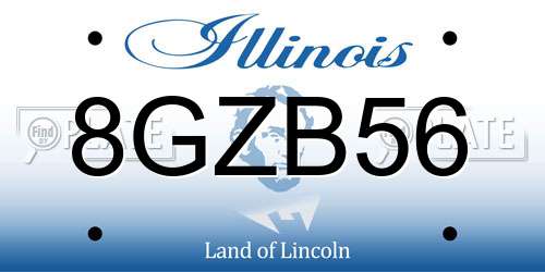 8GZB56 Illinois License Plate