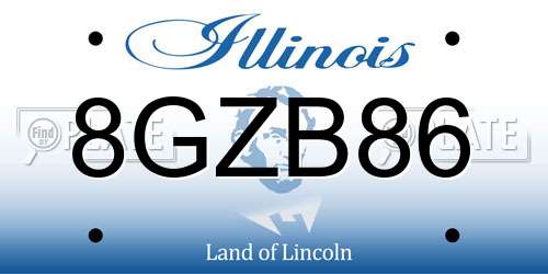 8GZB86 Illinois License Plate