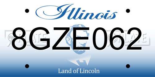 8GZE062 Illinois License Plate
