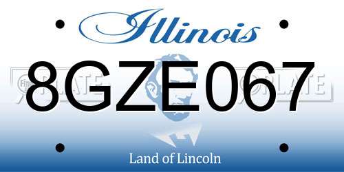 8GZE067 Illinois License Plate