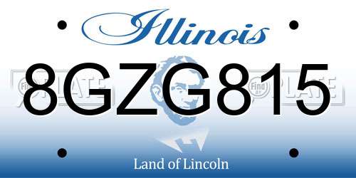 8GZG815 Illinois License Plate