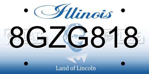 8GZG818 Illinois License Plate