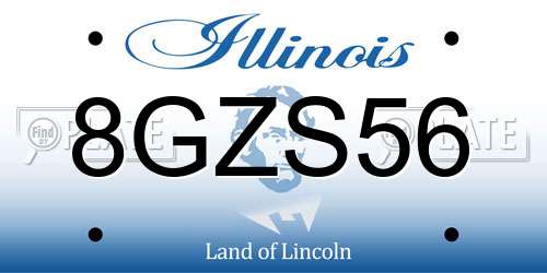 8GZS56 Illinois License Plate