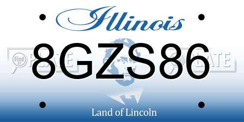 8GZS86 Illinois License Plate