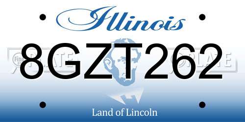 8GZT262 Illinois License Plate