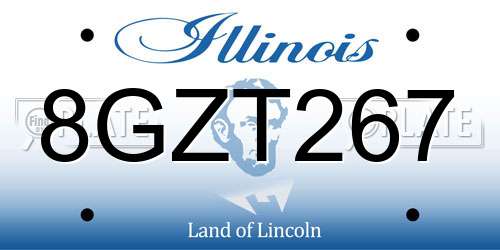 8GZT267 Illinois License Plate
