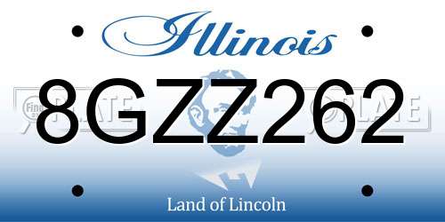 8GZZ262 Illinois License Plate