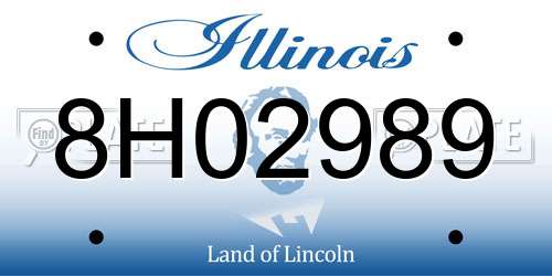 8H02989 Illinois License Plate