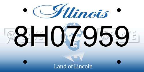 8H07959 Illinois License Plate