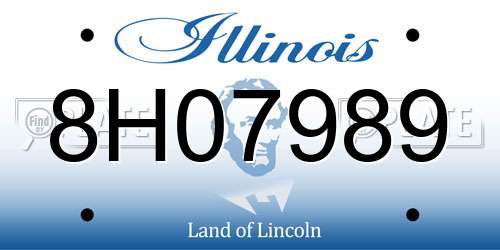 8H07989 Illinois License Plate