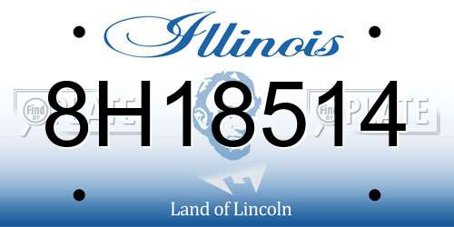 8H18514 Illinois License Plate