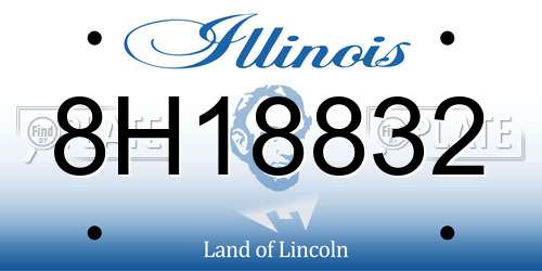 8H18832 Illinois License Plate