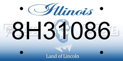 8H31086 Illinois License Plate