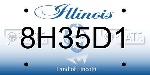 8H35D1 Illinois License Plate