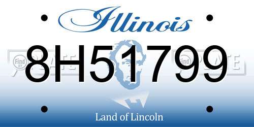 8H51799 Illinois License Plate