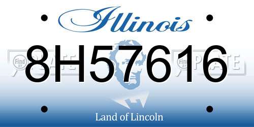 8H57616 Illinois License Plate