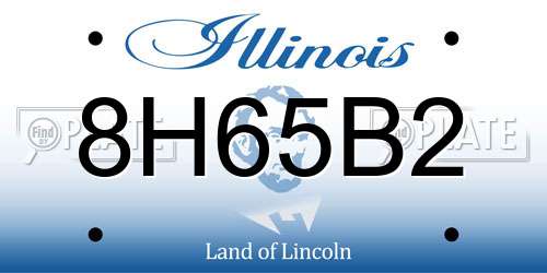 8H65B2 Illinois License Plate