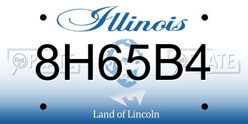 8H65B4 Illinois License Plate