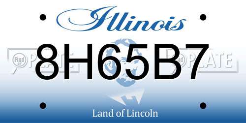 8H65B7 Illinois License Plate