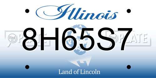 8H65S7 Illinois License Plate