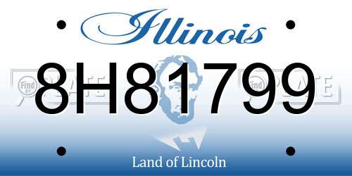 8H81799 Illinois License Plate