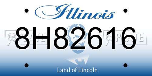 8H82616 Illinois License Plate