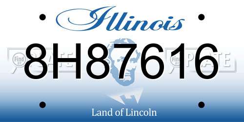 8H87616 Illinois License Plate