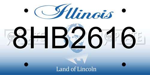 8HB2616 Illinois License Plate