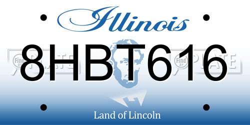 8HBT616 Illinois License Plate