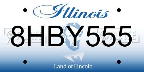 8HBY555 Illinois License Plate