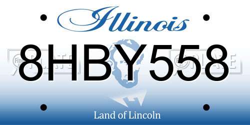 8HBY558 Illinois License Plate