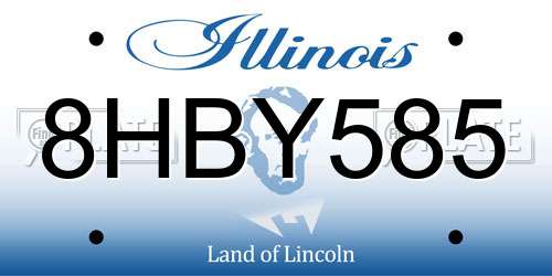 8HBY585 Illinois License Plate
