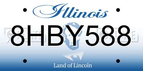 8HBY588 Illinois License Plate