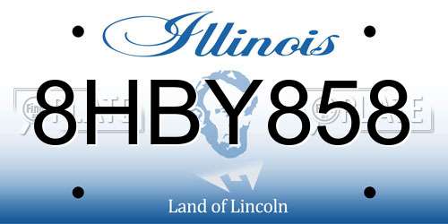 8HBY858 Illinois License Plate