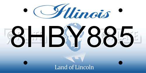 8HBY885 Illinois License Plate