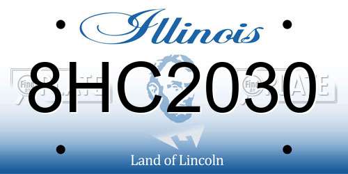 8HC2030 Illinois License Plate