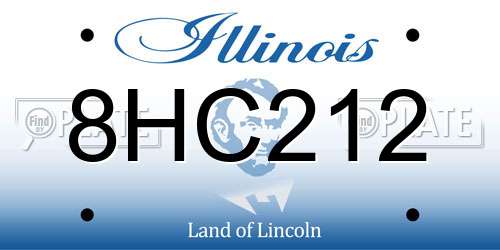 8HC212 Illinois License Plate