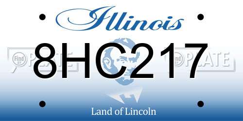 8HC217 Illinois License Plate
