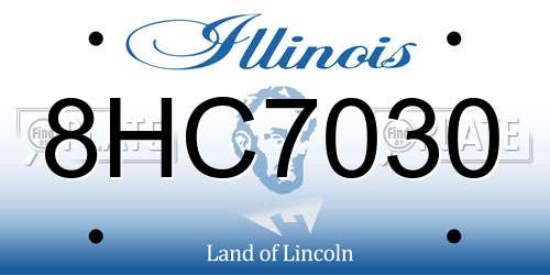 8HC7030 Illinois License Plate