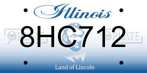 8HC712 Illinois License Plate