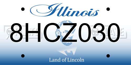 8HCZ030 Illinois License Plate