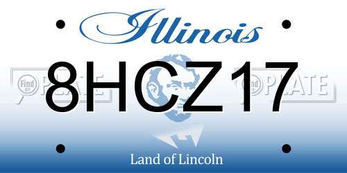 8HCZ17 Illinois License Plate