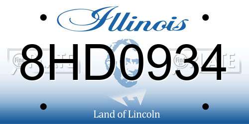 8HD0934 Illinois License Plate