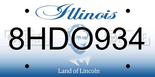 8HDO934 Illinois License Plate