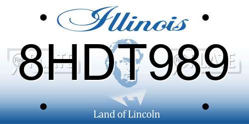 8HDT989 Illinois License Plate