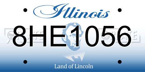 8HE1056 Illinois License Plate