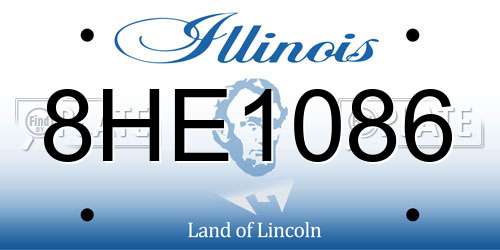 8HE1086 Illinois License Plate